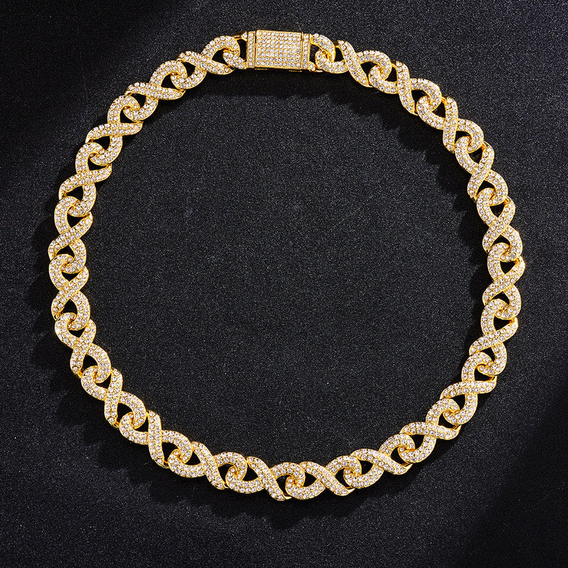 Jewelux 16MM Iced Out Infinity Cuban Chain