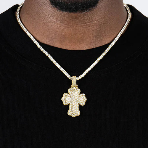 Jewelux Baguette Cross Pendant