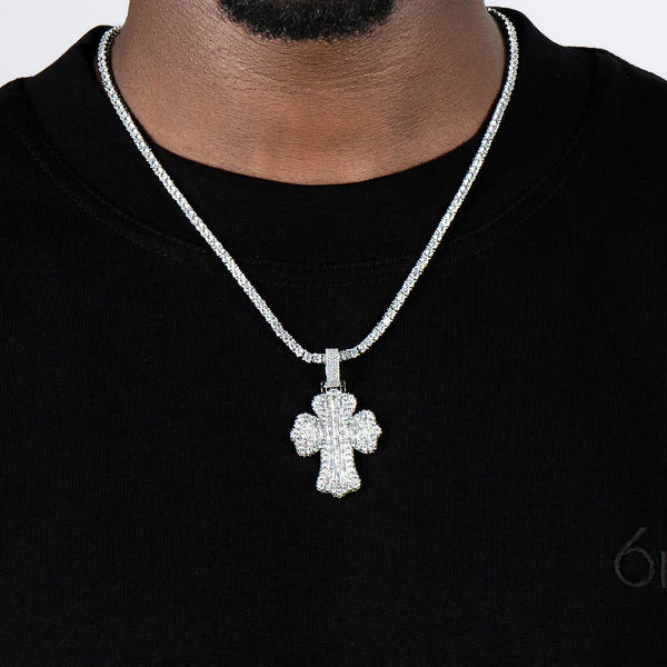 Jewelux Baguette Cross Pendant