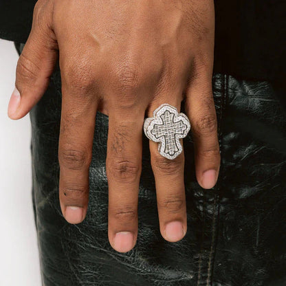 Jewelux Baguette Cross Ring