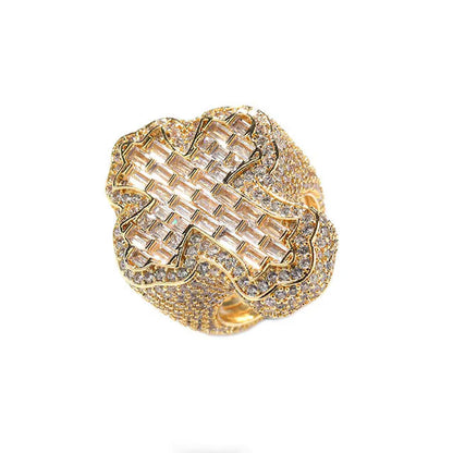 Jewelux Baguette Cross Ring