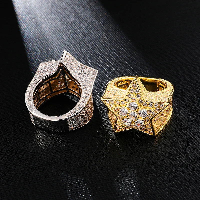 Jewelux Iced Star Ring